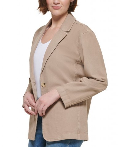 Women's Cotton Oversized Blazer Suede $67.28 Jackets