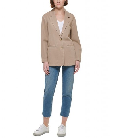 Women's Cotton Oversized Blazer Suede $67.28 Jackets