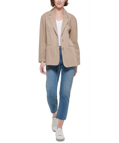 Women's Cotton Oversized Blazer Suede $67.28 Jackets